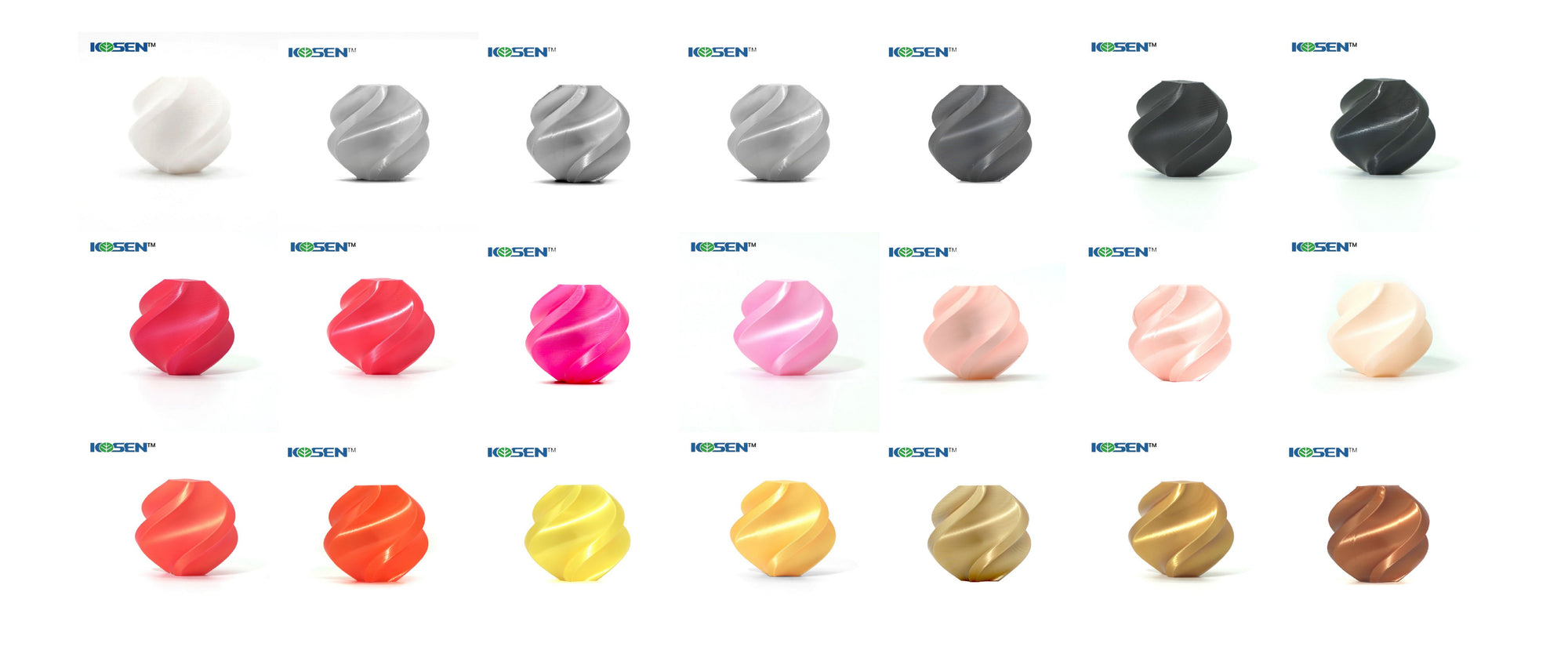KOSEN PLA-Silk 1.75mm Single Color 3D Filament 1KG