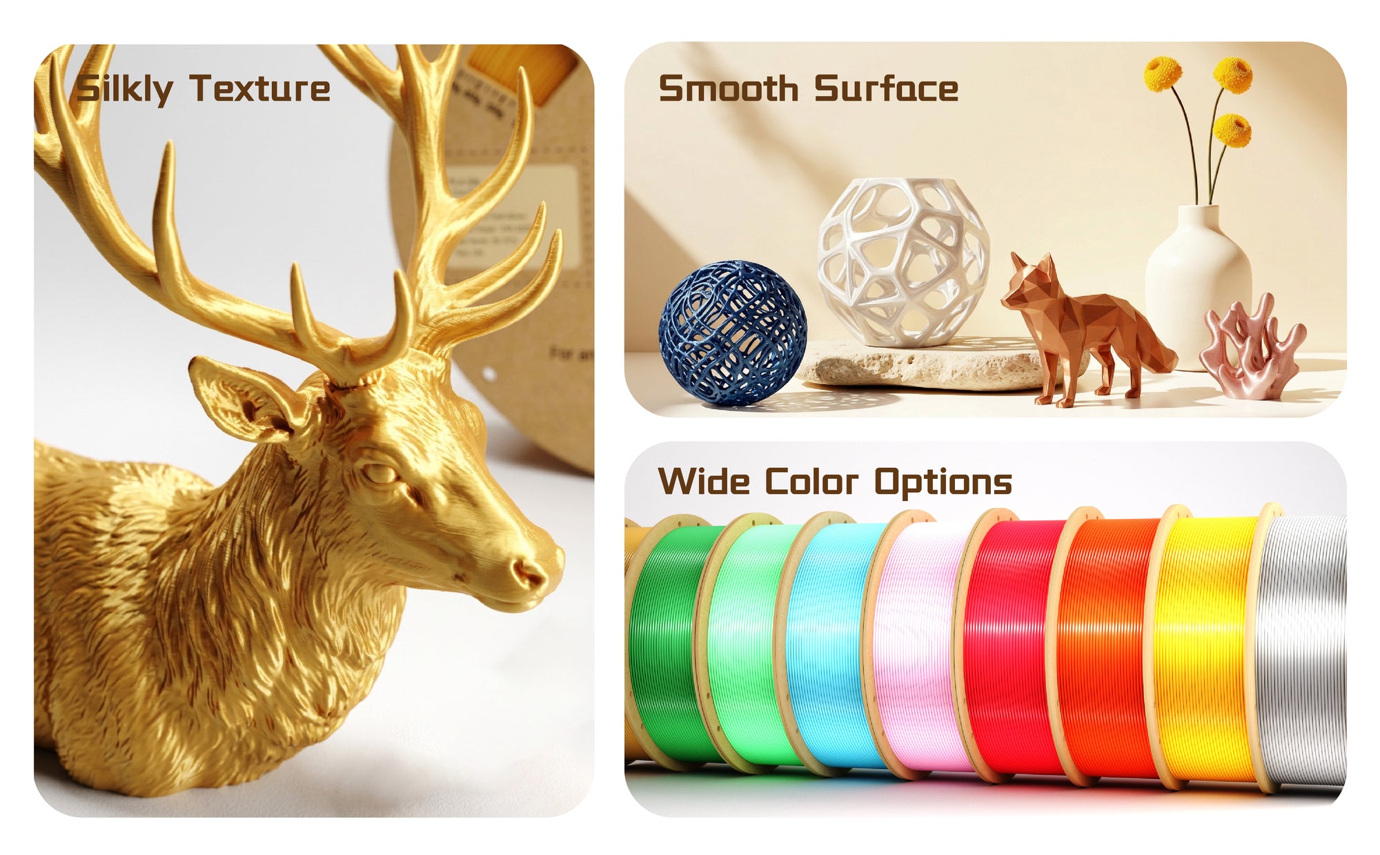 KOSEN PLA-Silk 1.75mm Single Color 3D Filament 1KG