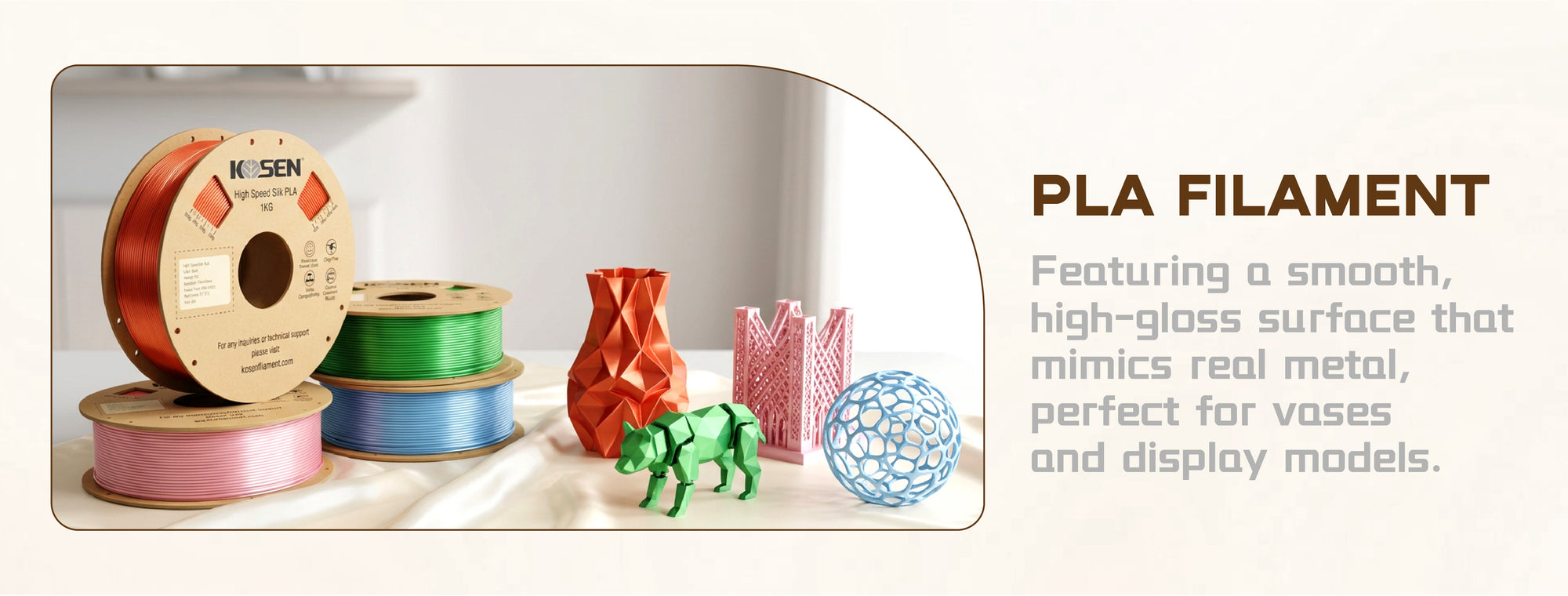 KOSEN PLA-Silk 1.75mm Single Color 3D Filament 1KG